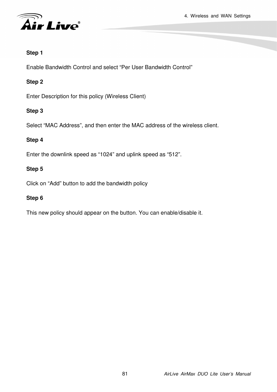 AirLive AirMax DUO Lite User Manual | Page 89 / 207
