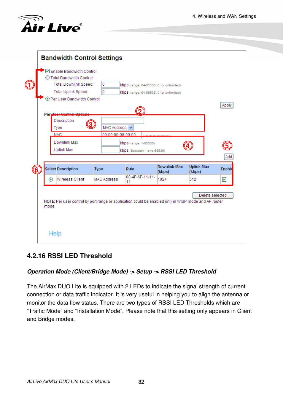 16 rssi led threshold | AirLive AirMax DUO Lite User Manual | Page 90 / 207
