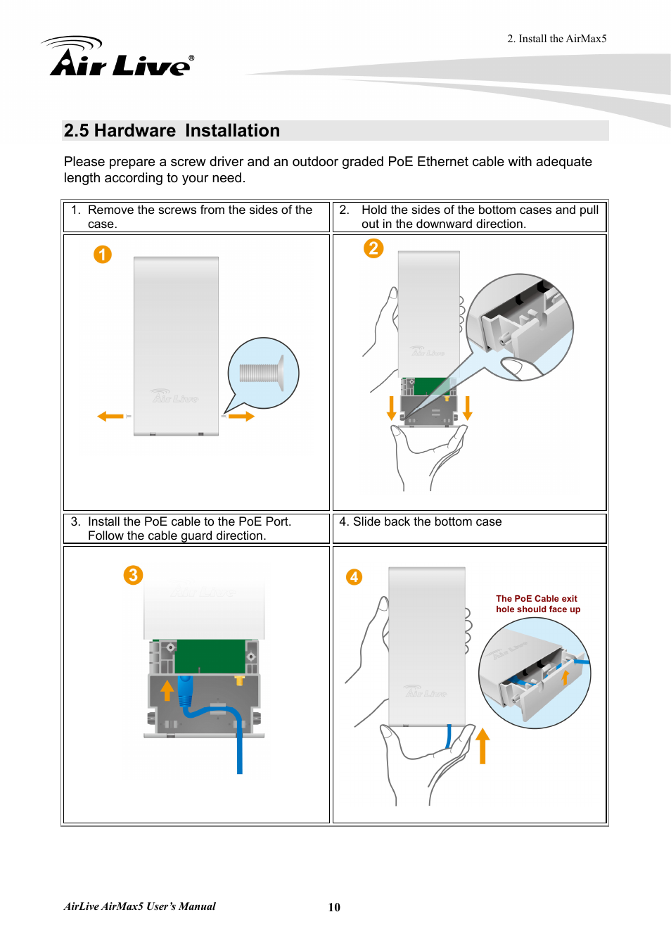 5 hardware installation | AirLive AirMax5 User Manual | Page 17 / 146