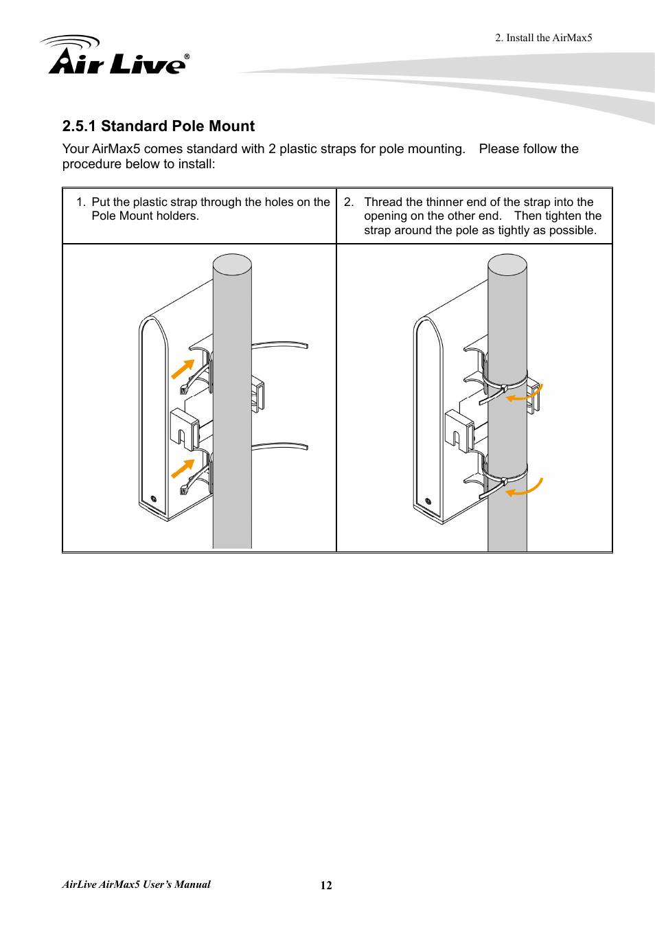 1 standard pole mount | AirLive AirMax5 User Manual | Page 19 / 146