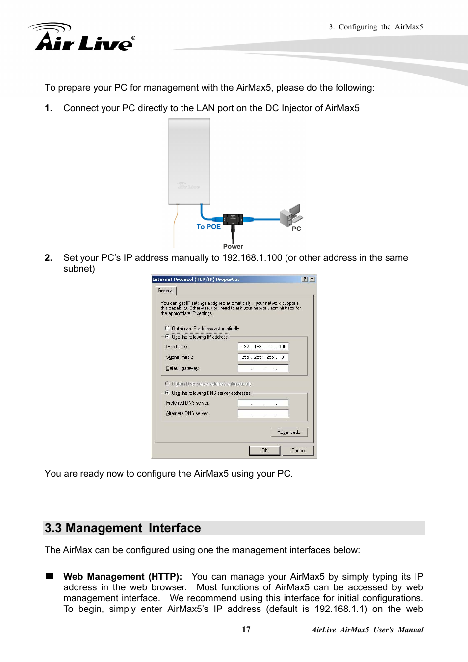 3 management interface, Web management (http) | AirLive AirMax5 User Manual | Page 24 / 146