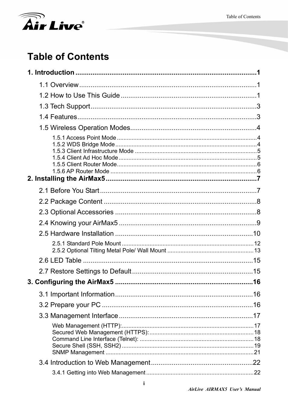 AirLive AirMax5 User Manual | Page 4 / 146