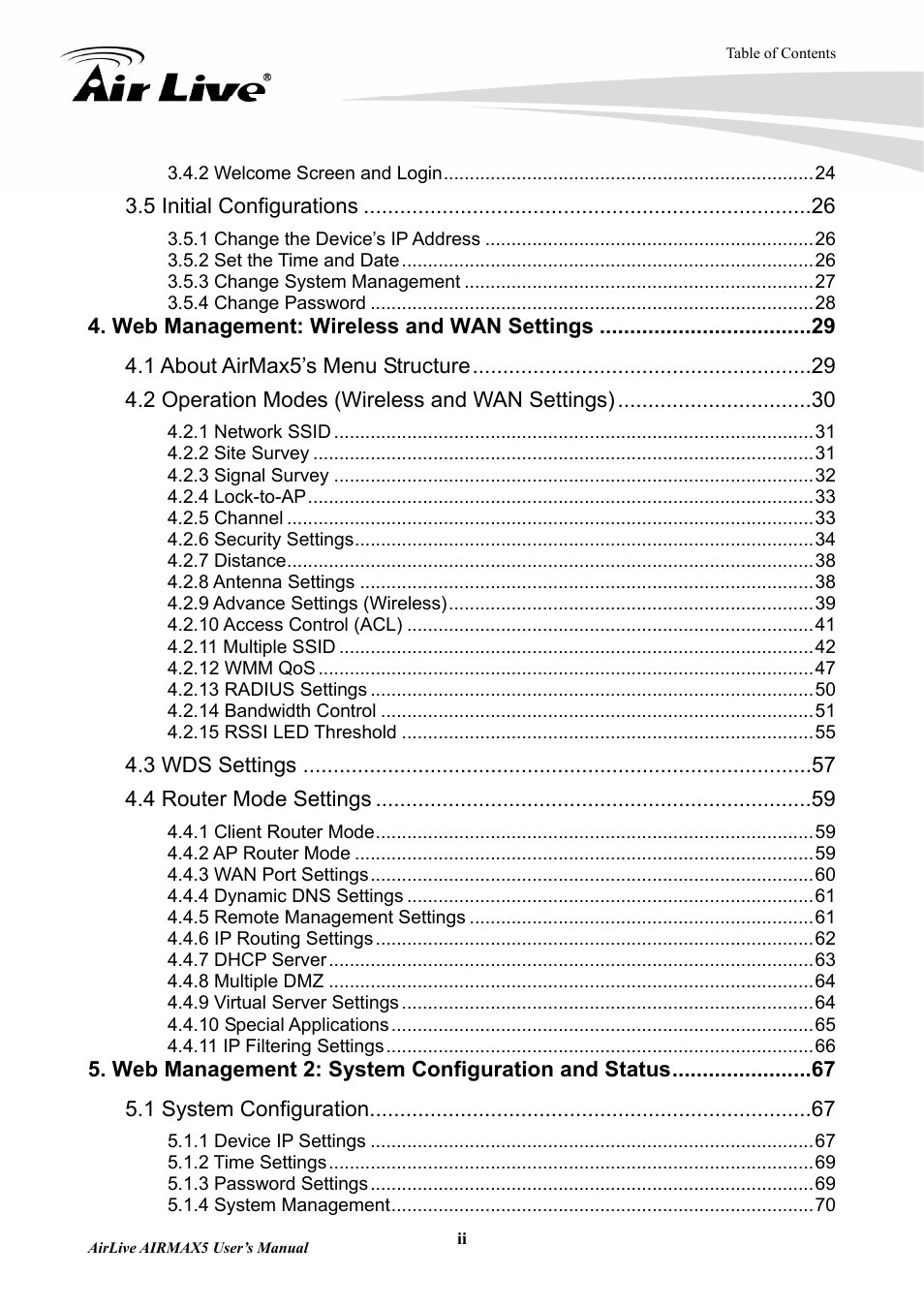 AirLive AirMax5 User Manual | Page 5 / 146