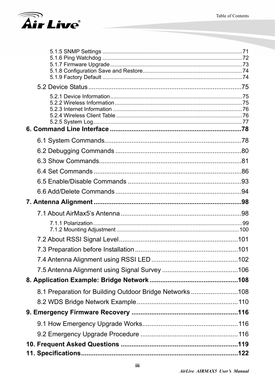 AirLive AirMax5 User Manual | Page 6 / 146