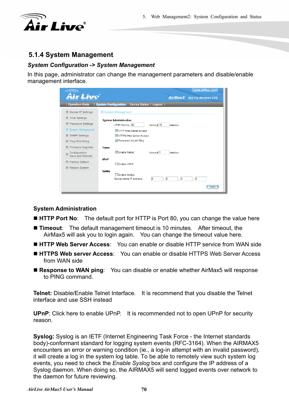 4 system management | AirLive AirMax5 User Manual | Page 77 / 146