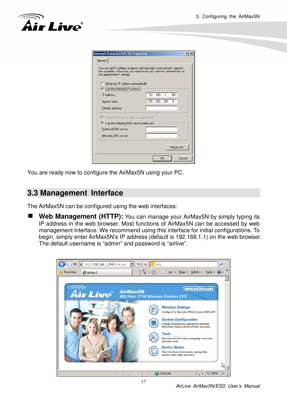 3 management interface | AirLive AirMax5N-ESD User Manual | Page 23 / 93