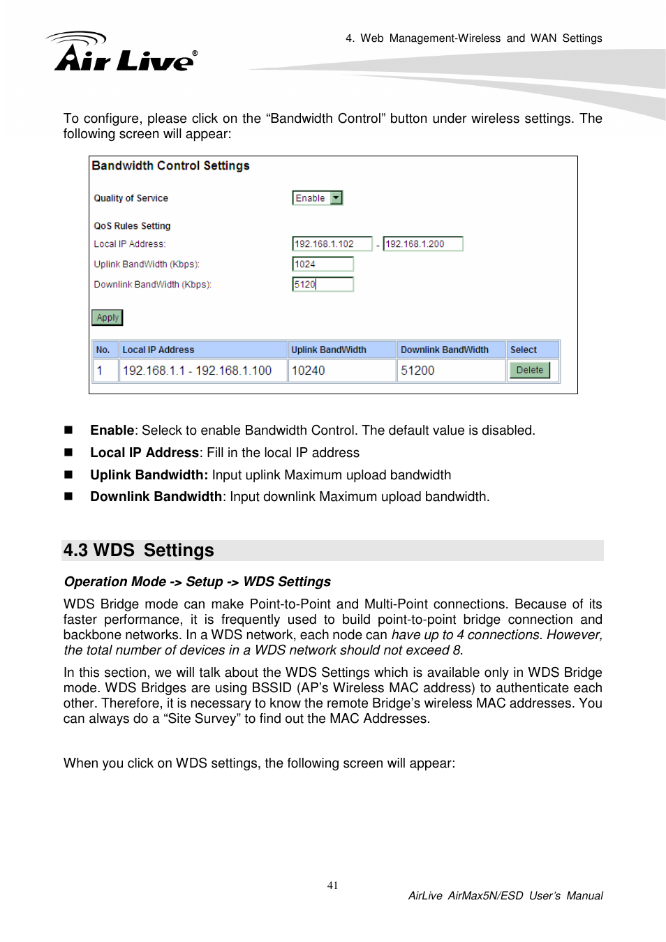 3 wds settings | AirLive AirMax5N-ESD User Manual | Page 47 / 93