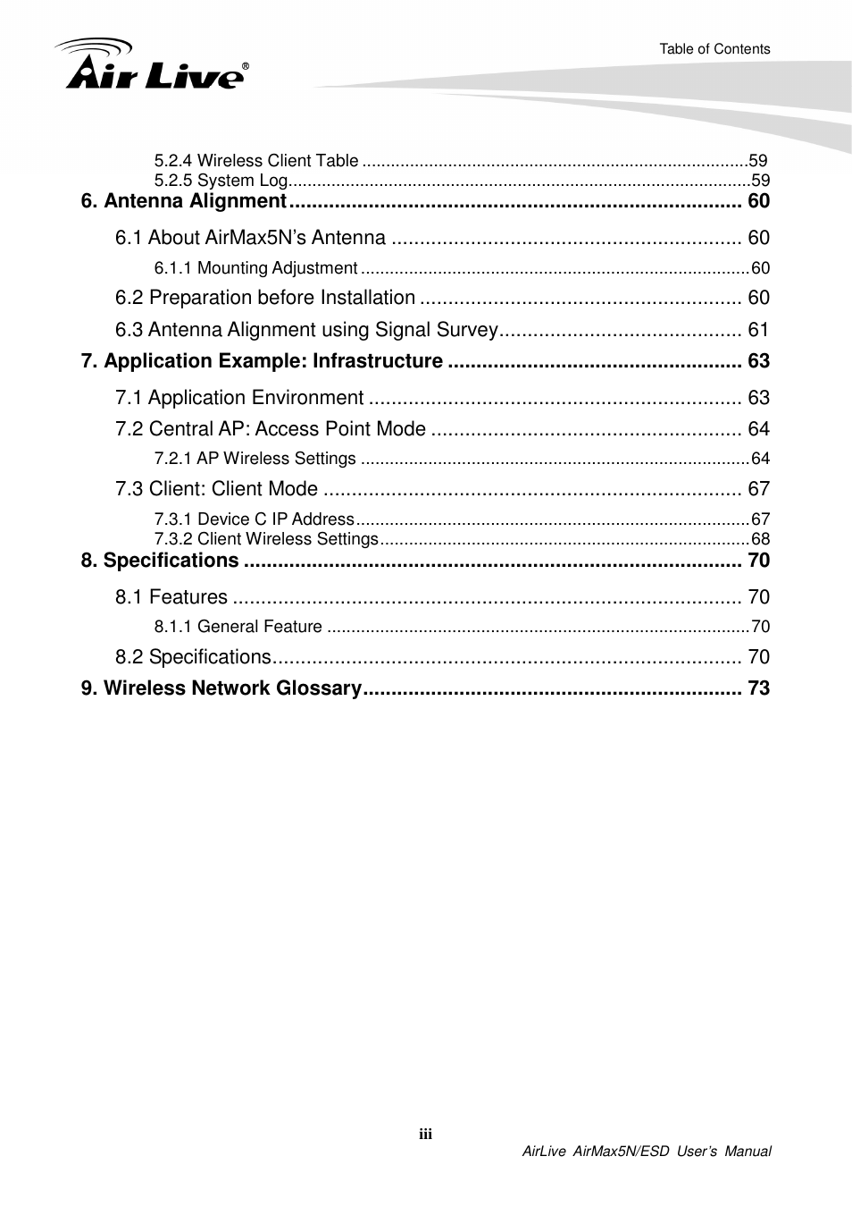 AirLive AirMax5N-ESD User Manual | Page 6 / 93