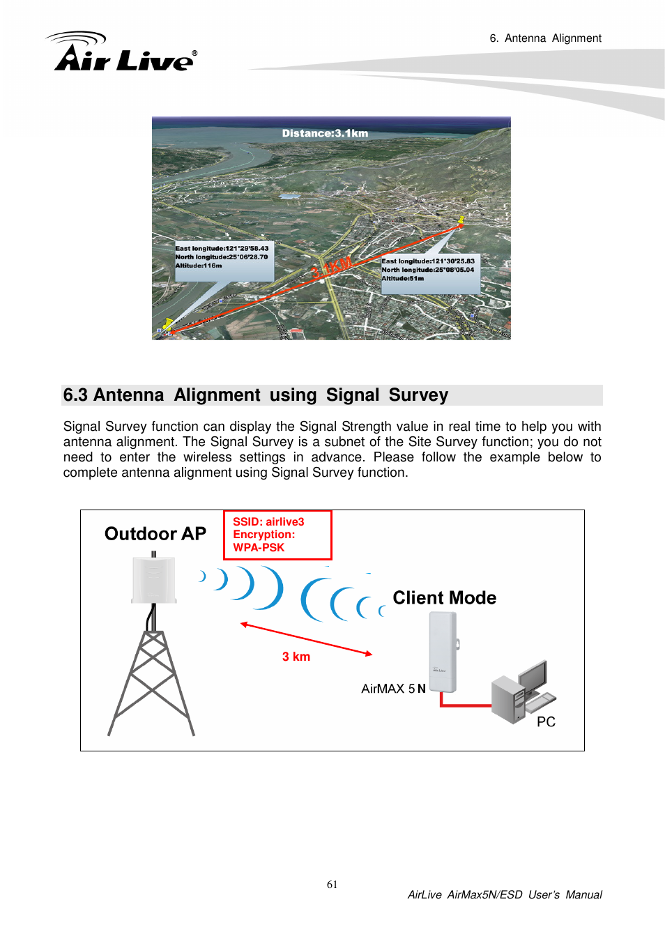 3 antenna alignment using signal survey | AirLive AirMax5N-ESD User Manual | Page 67 / 93