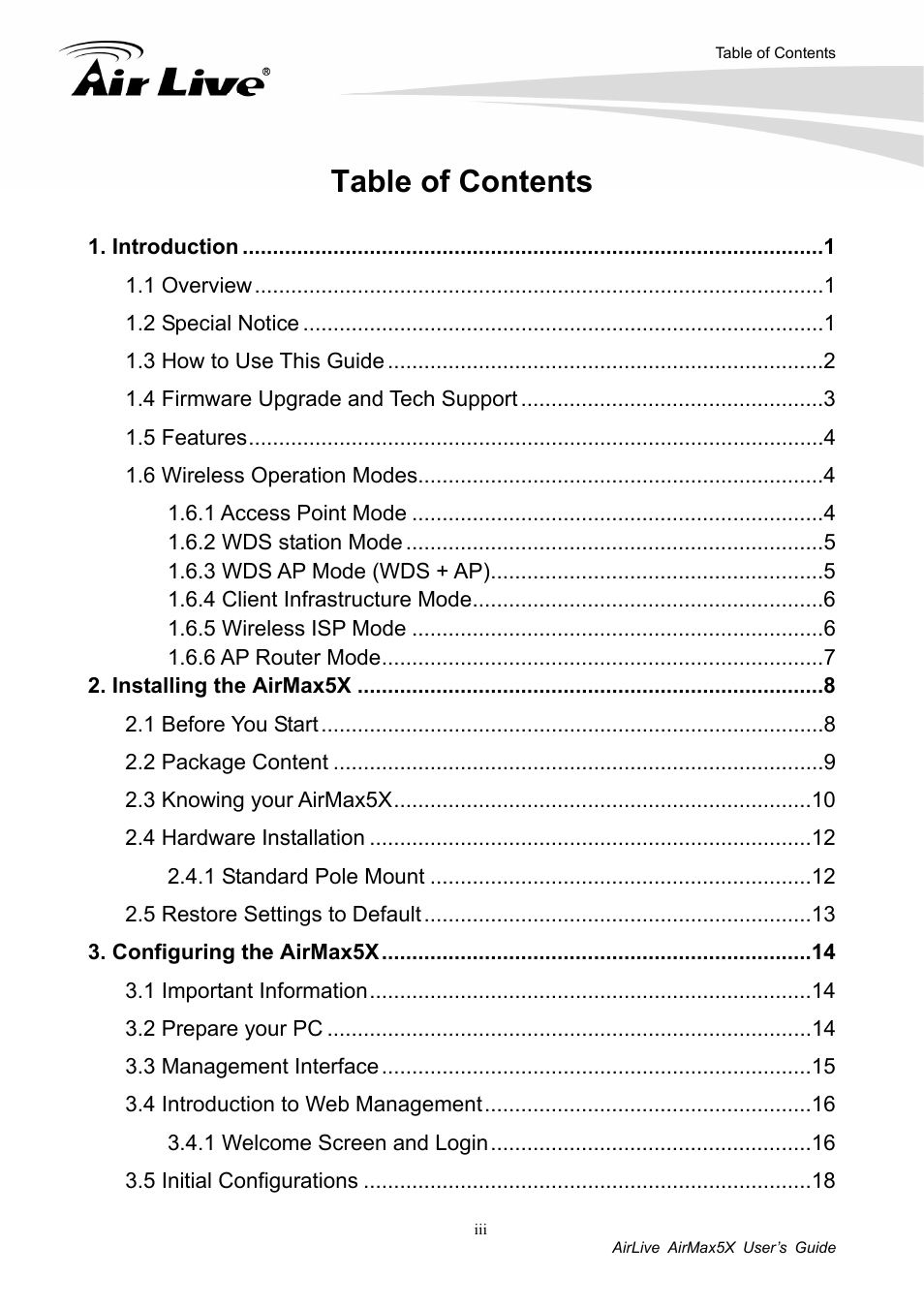 AirLive AirMax5X User Manual | Page 4 / 91