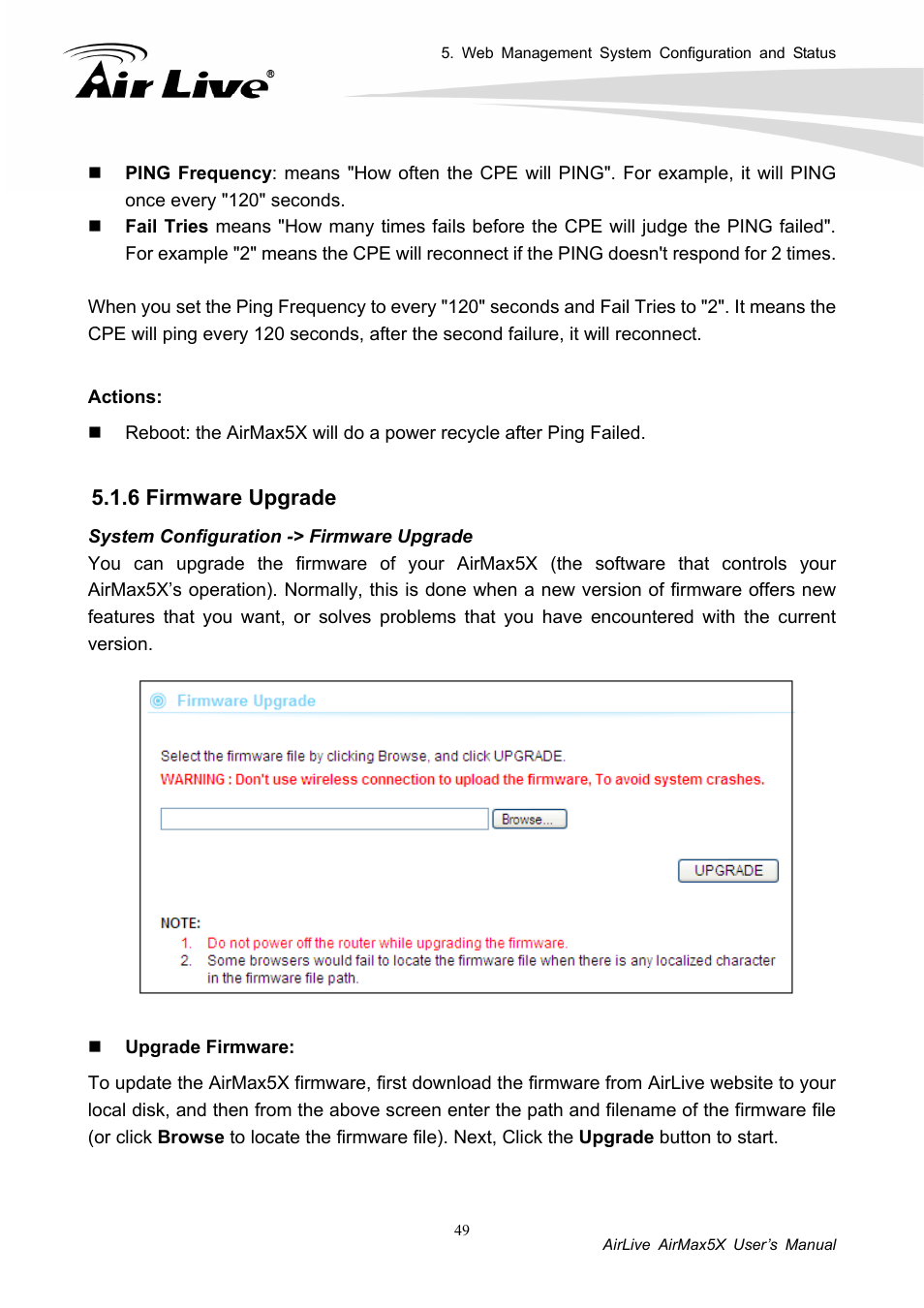 6 firmware upgrade | AirLive AirMax5X User Manual | Page 55 / 91