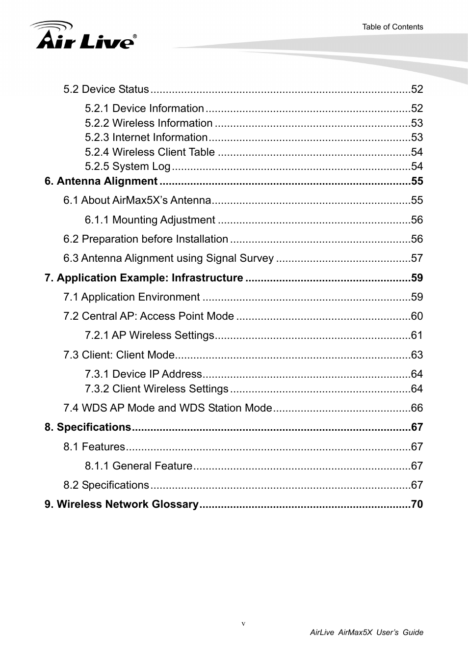 AirLive AirMax5X User Manual | Page 6 / 91