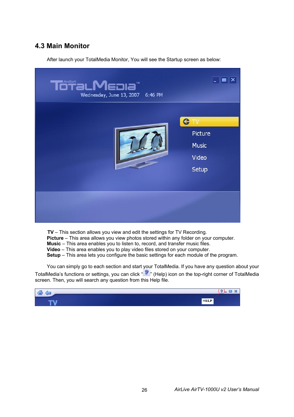 3 main monitor | AirLive AirTV-1000U v2 User Manual | Page 29 / 61