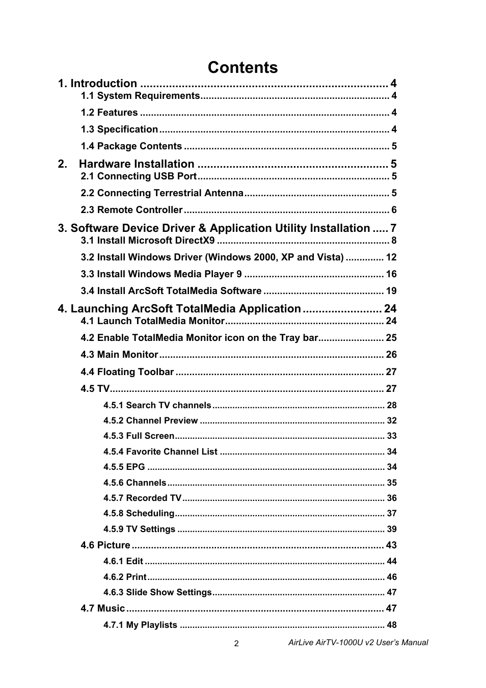 AirLive AirTV-1000U v2 User Manual | Page 5 / 61