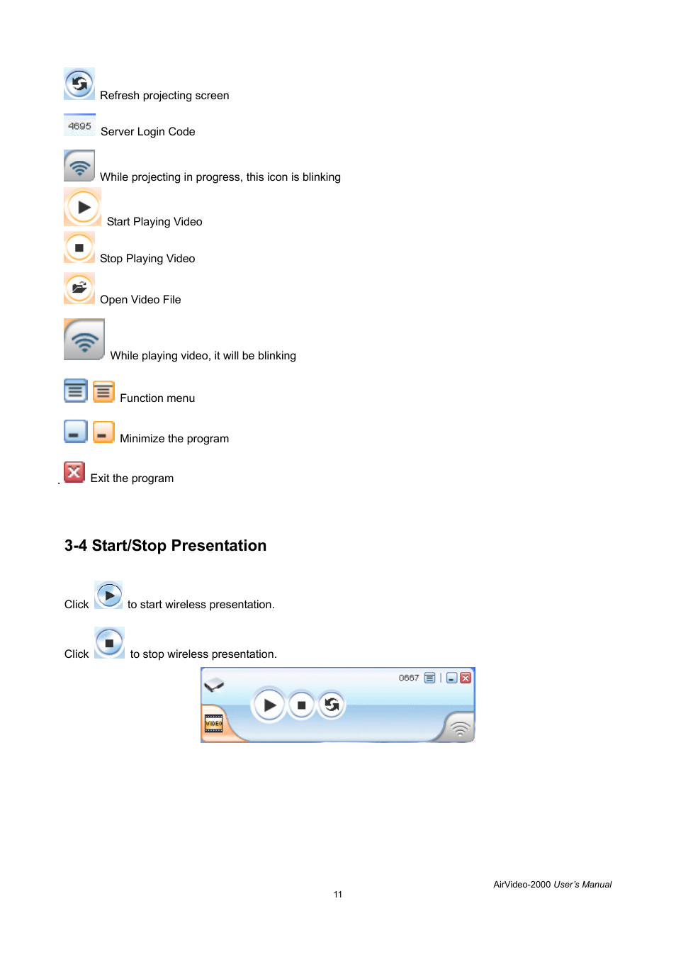 4 start/stop presentation | AirLive AirVideo-2000 User Manual | Page 14 / 31