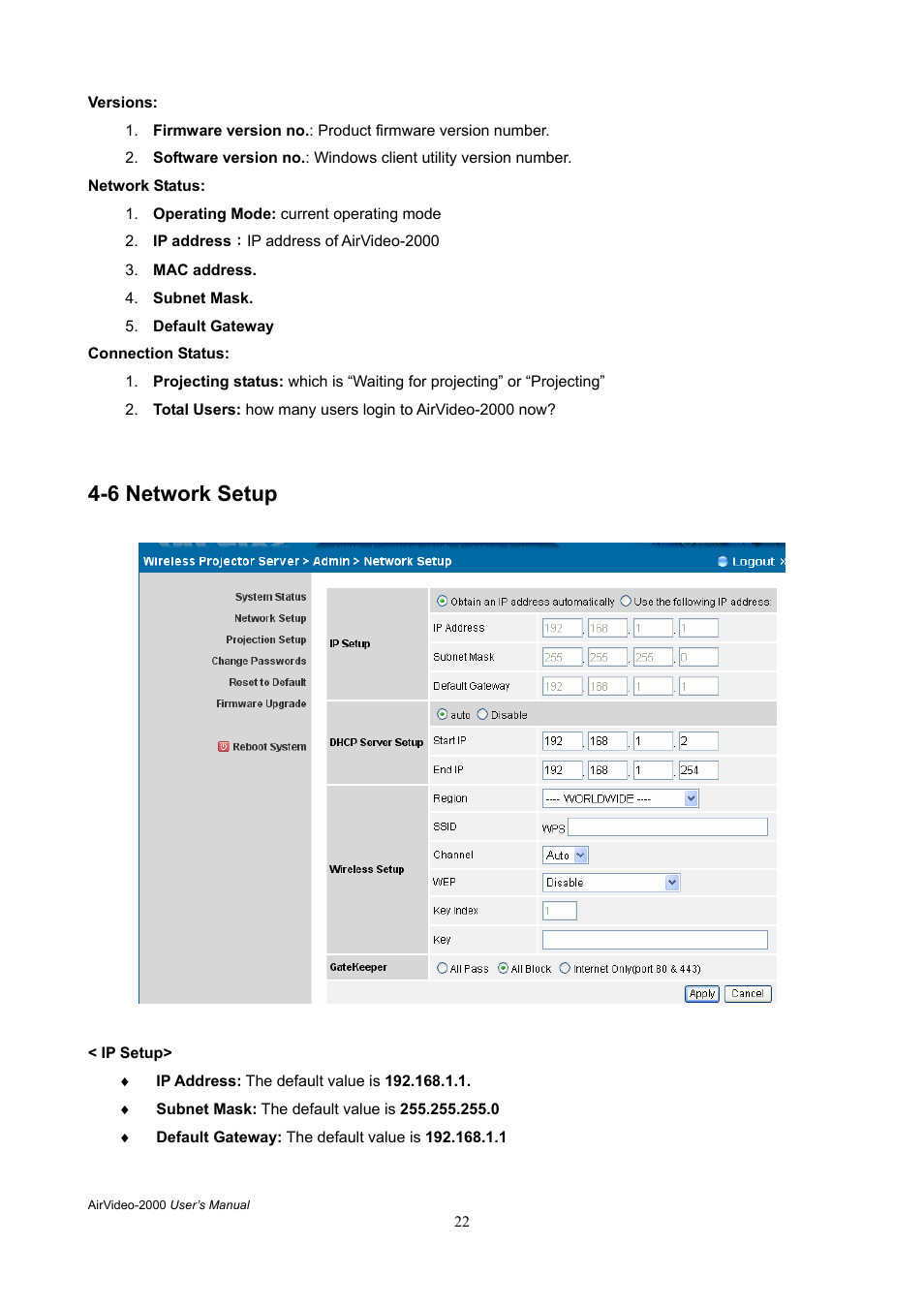 6 network setup | AirLive AirVideo-2000 User Manual | Page 25 / 31