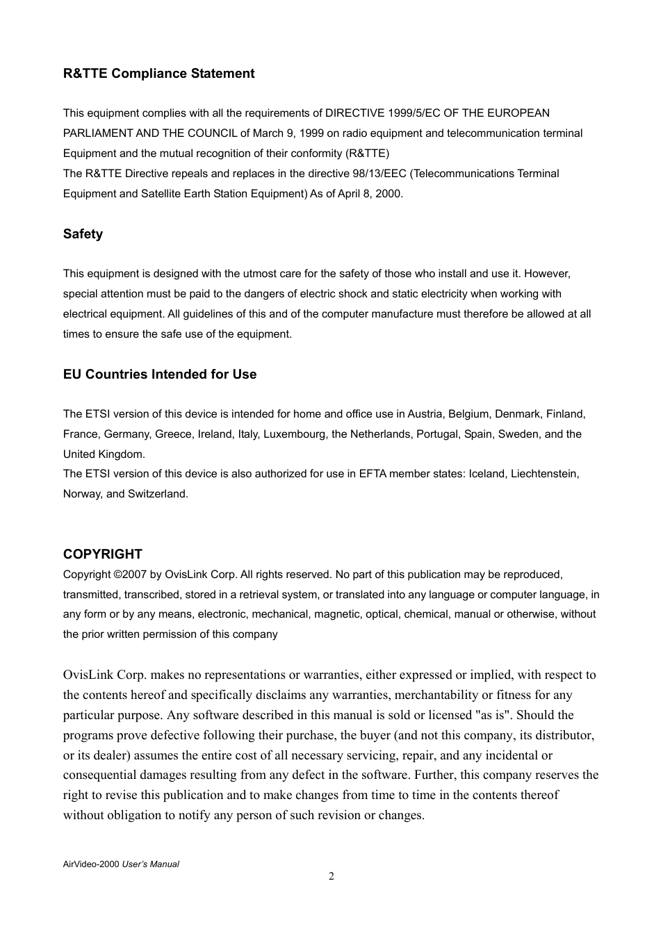 AirLive AirVideo-2000 User Manual | Page 5 / 31