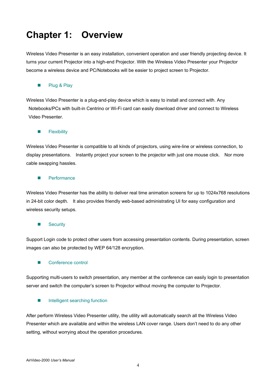 Chapter 1: overview | AirLive AirVideo-2000 User Manual | Page 7 / 31