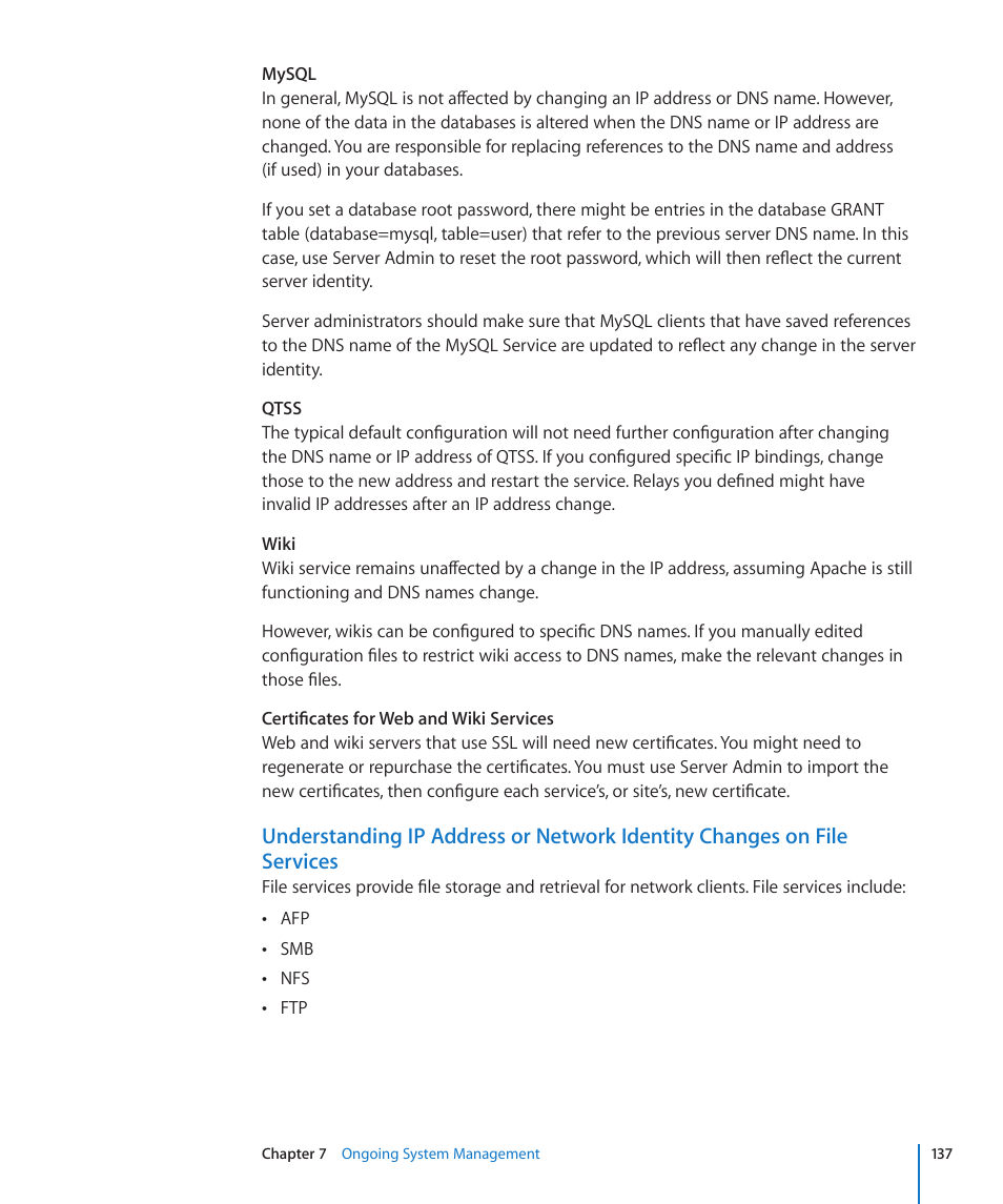 Apple Mac OS X Server (Version 10.6 Snow Leopard) User Manual | Page 137 / 197