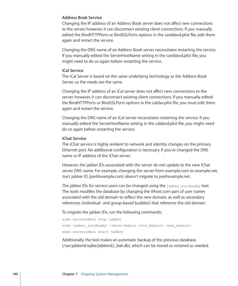Apple Mac OS X Server (Version 10.6 Snow Leopard) User Manual | Page 140 / 197