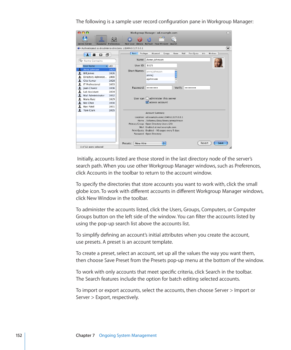 Apple Mac OS X Server (Version 10.6 Snow Leopard) User Manual | Page 152 / 197