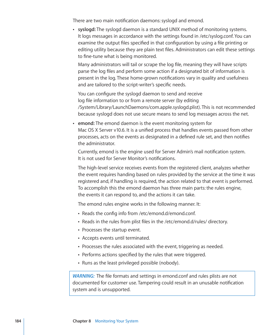 Apple Mac OS X Server (Version 10.6 Snow Leopard) User Manual | Page 184 / 197