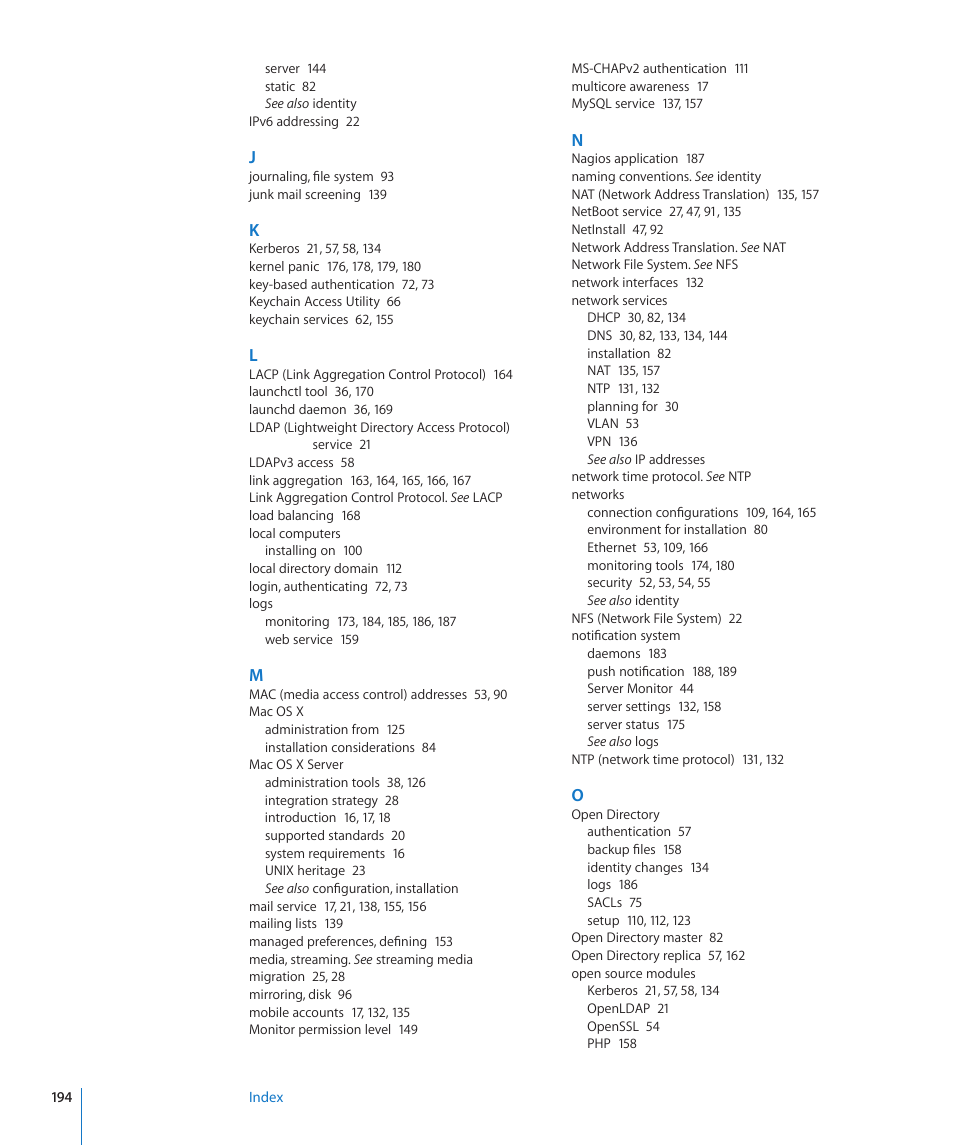 Apple Mac OS X Server (Version 10.6 Snow Leopard) User Manual | Page 194 / 197
