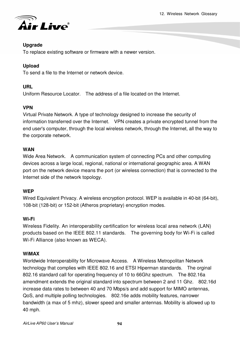 AirLive AP60 User Manual | Page 100 / 101