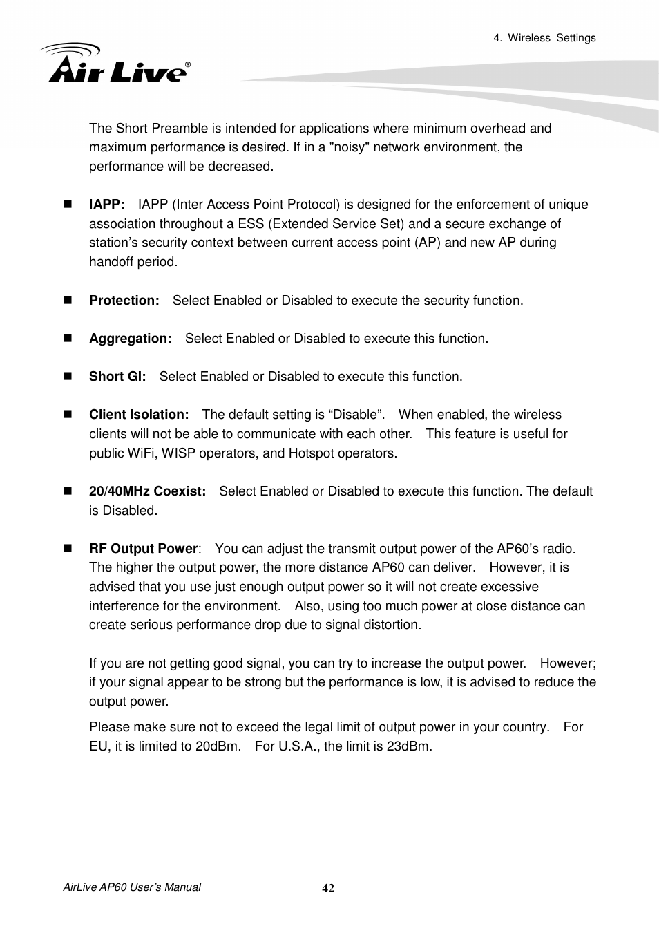 AirLive AP60 User Manual | Page 48 / 101