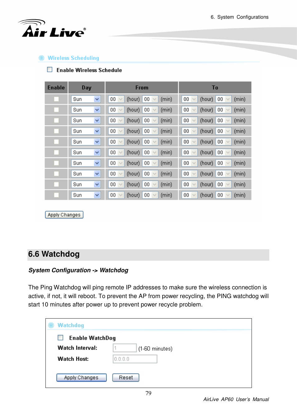 6 watchdog | AirLive AP60 User Manual | Page 67 / 101