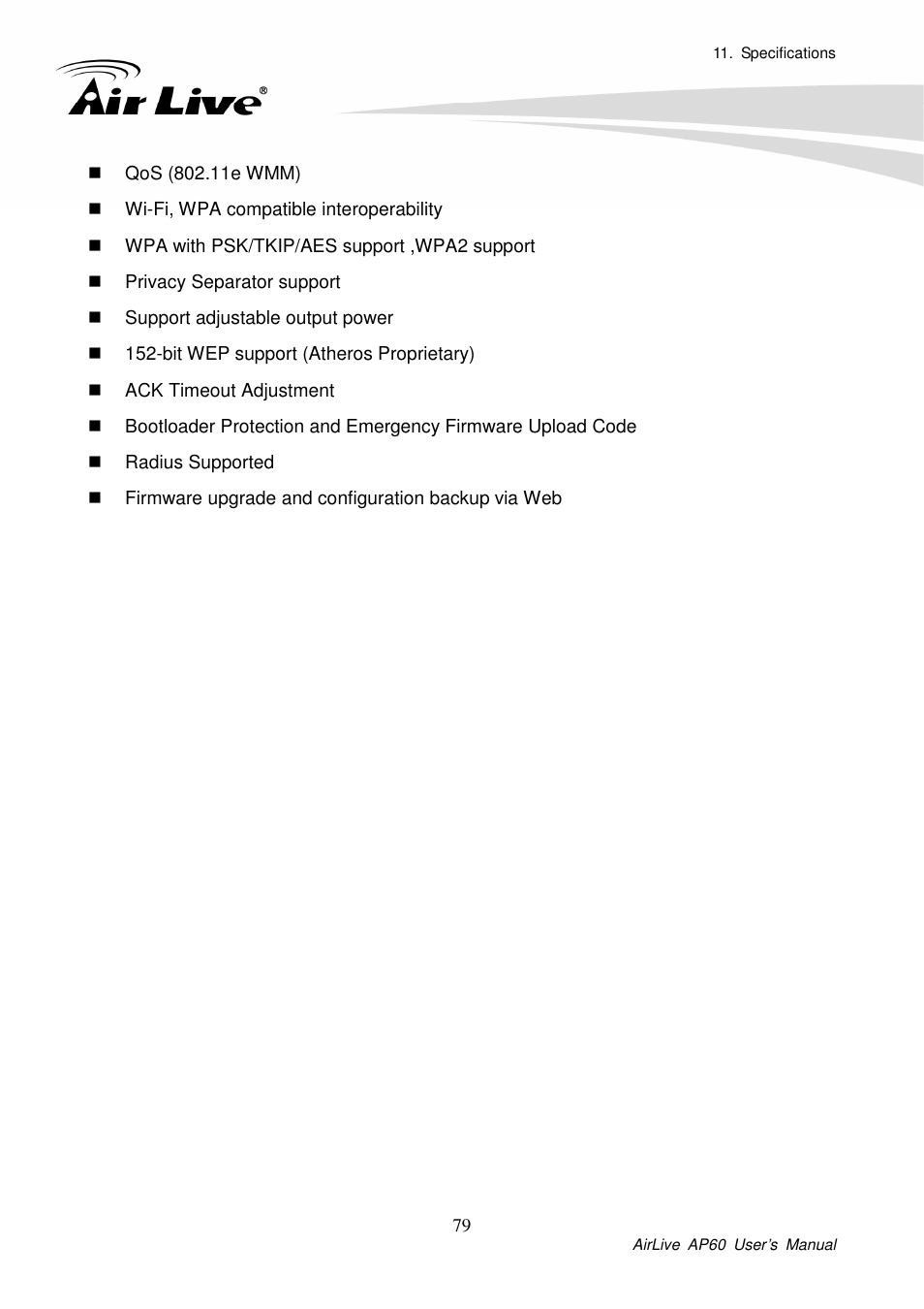 AirLive AP60 User Manual | Page 89 / 101