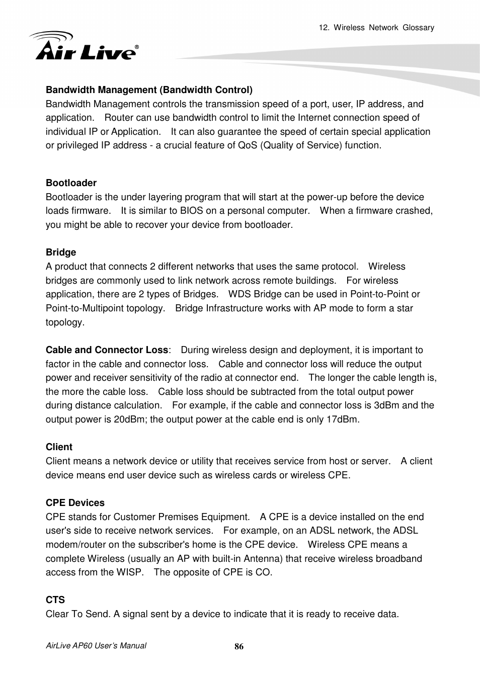 AirLive AP60 User Manual | Page 92 / 101