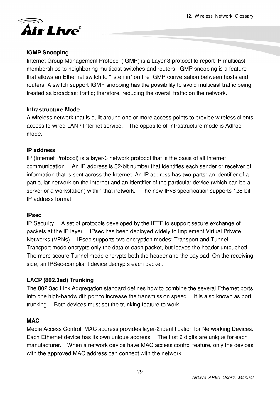 AirLive AP60 User Manual | Page 95 / 101