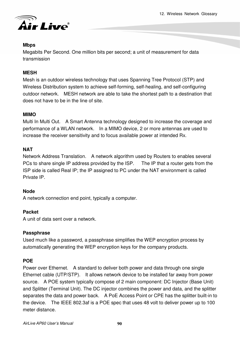 AirLive AP60 User Manual | Page 96 / 101