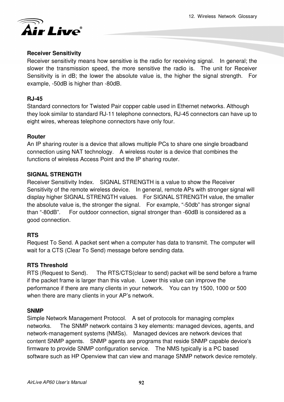 AirLive AP60 User Manual | Page 98 / 101