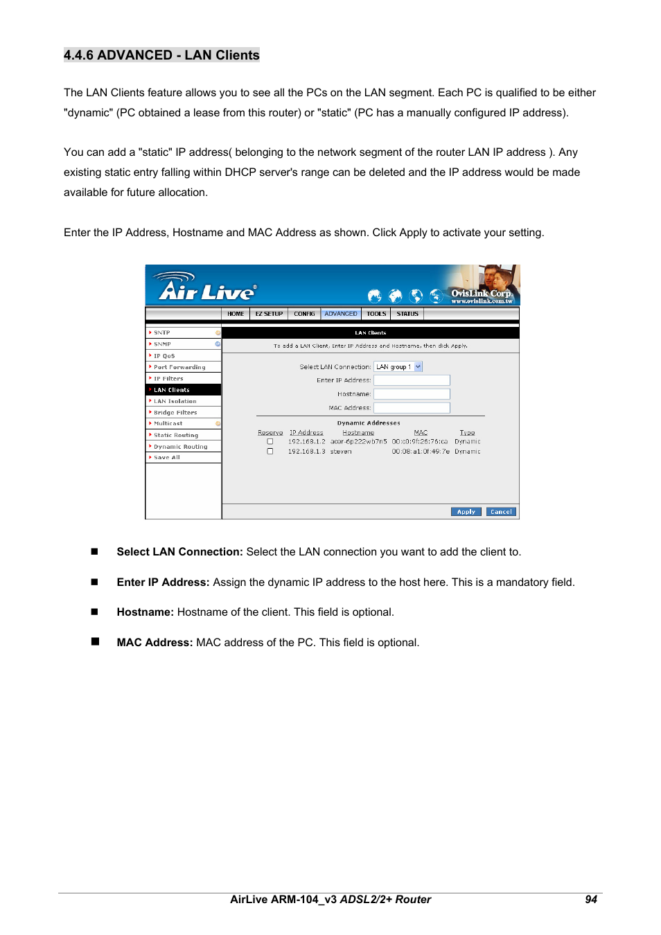 AirLive ARM-104 v3 User Manual | Page 100 / 148