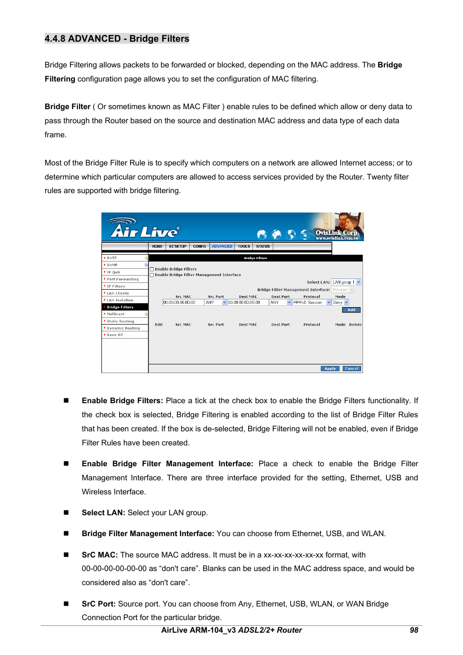 AirLive ARM-104 v3 User Manual | Page 104 / 148