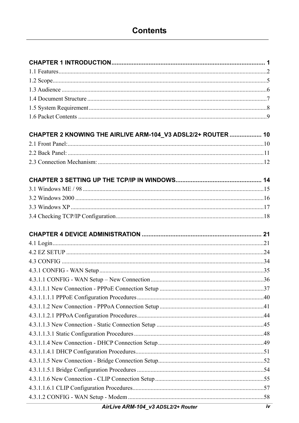 AirLive ARM-104 v3 User Manual | Page 4 / 148