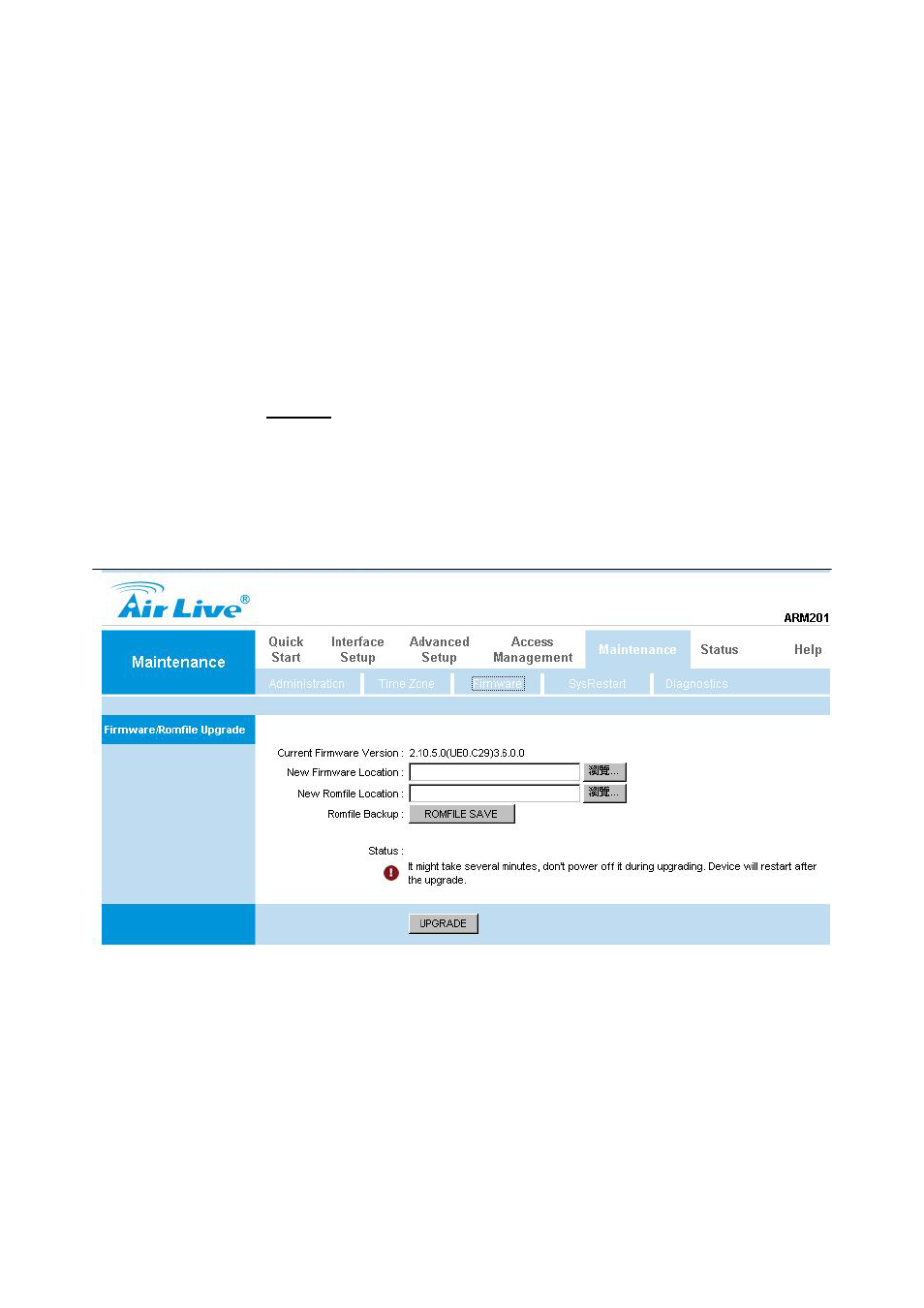 3 firmware, 4 system restart | AirLive ARM-201 User Manual | Page 72 / 81