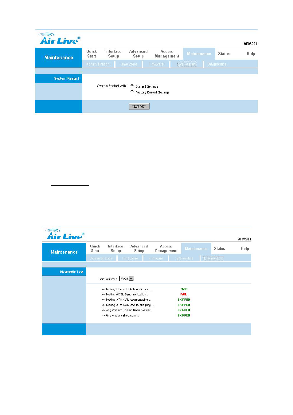 5 diagnostic | AirLive ARM-201 User Manual | Page 73 / 81