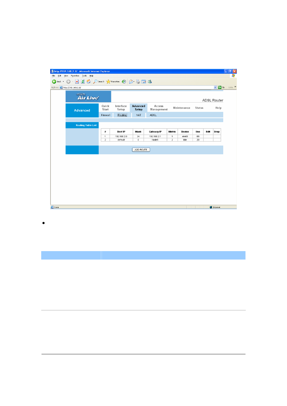 Routing | AirLive ARM-204 User Manual | Page 43 / 77