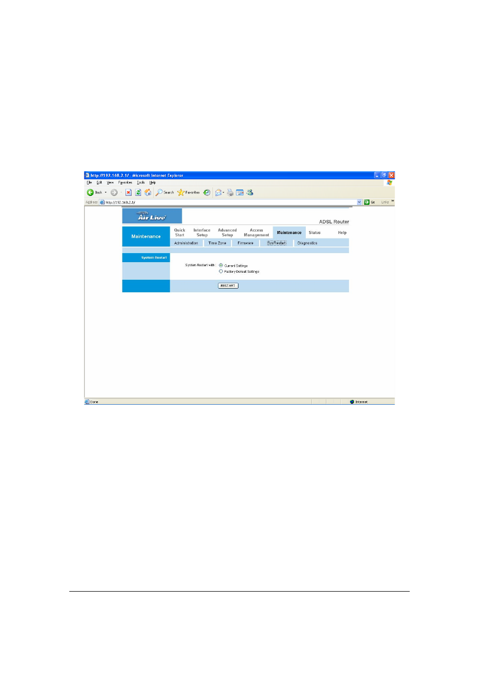 System restart | AirLive ARM-204 User Manual | Page 62 / 77