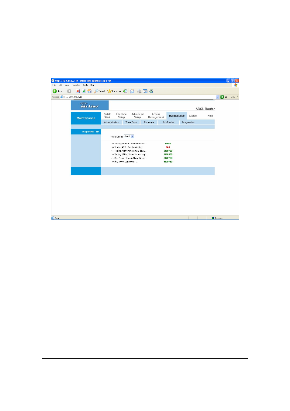 Diagnostics | AirLive ARM-204 User Manual | Page 63 / 77