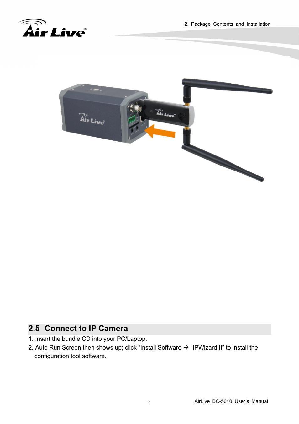 5 connect to ip camera, Connect to ip camera | AirLive BC-5010 User Manual | Page 21 / 82
