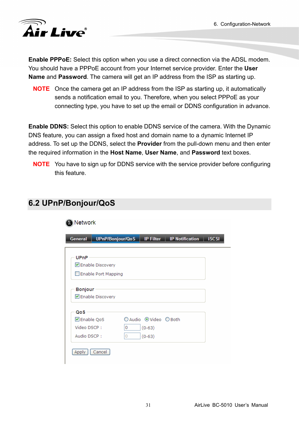 2 upnp/bonjour/qos | AirLive BC-5010 User Manual | Page 37 / 82