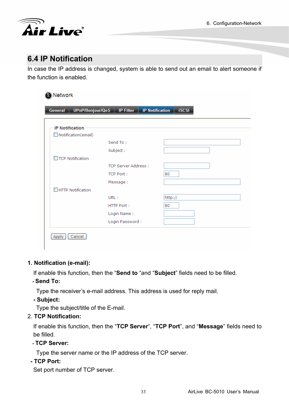 4 ip notification | AirLive BC-5010 User Manual | Page 39 / 82