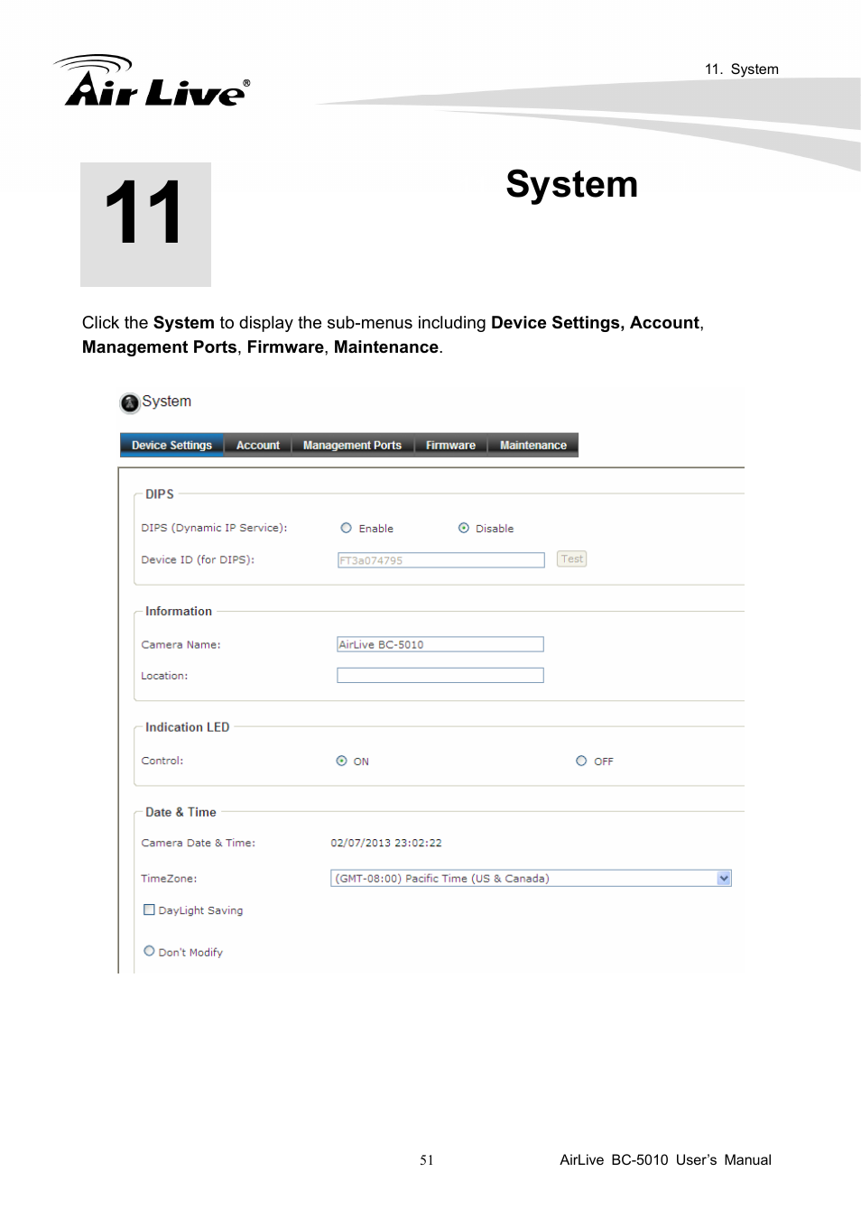 System | AirLive BC-5010 User Manual | Page 57 / 82