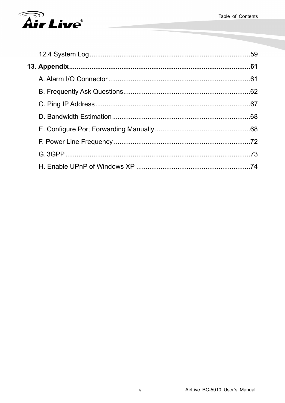 AirLive BC-5010 User Manual | Page 6 / 82