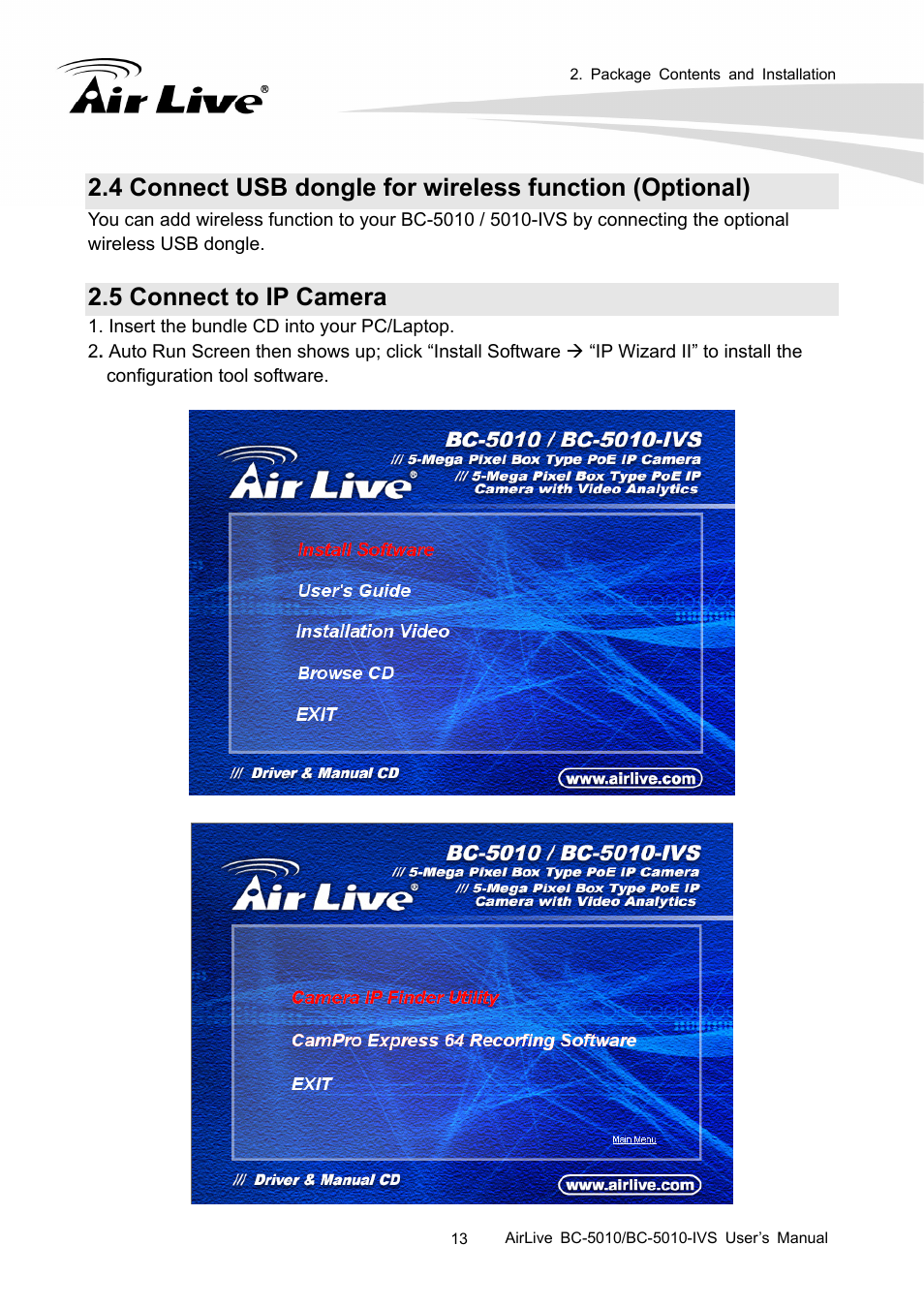 5 connect to ip camera | AirLive BC-5010-IVS User Manual | Page 18 / 67