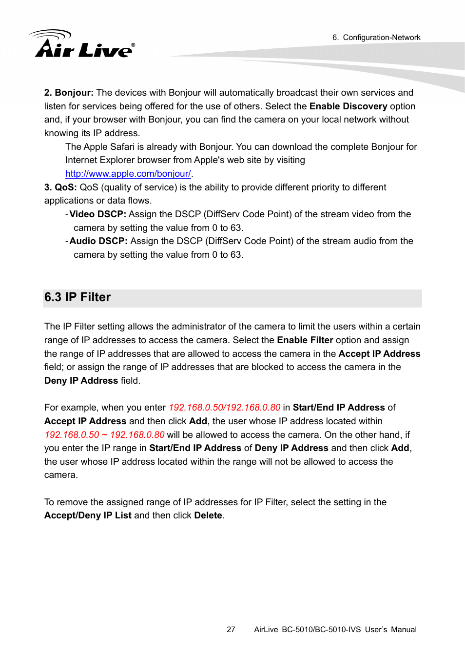 3 ip filter | AirLive BC-5010-IVS User Manual | Page 32 / 67
